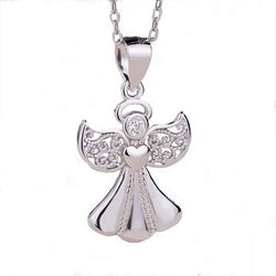 Female S925 Silver Angel Necklace Pendant