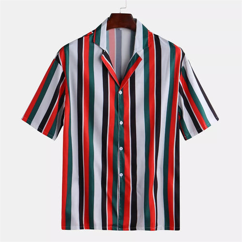 Striped button men's casual shirt - SIMWILLZ 