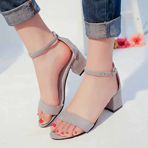 Sexy one word buckle female sandals Roman shoes