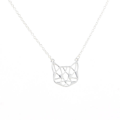 Hollow cat head necklace female pendant personality necklace