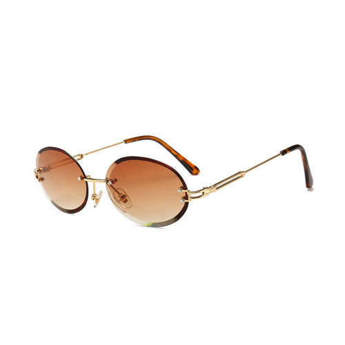 Retro oval sunglasses female borderless