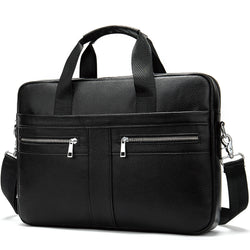 Business Leather Briefcase Men's Foreign Trade First Layer - SIMWILLZ 