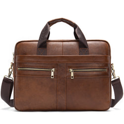 Business Leather Briefcase Men's Foreign Trade First Layer - SIMWILLZ 