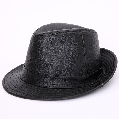 Men And Women Leather Tycoon Jazz Hat - SIMWILLZ 
