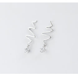 Heartbeat Silver Earrings Simple Temperament Female Earrings