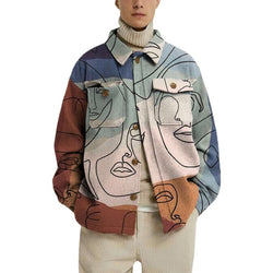 Fashion Trend Lapel Print Jacket Jacket Men - SIMWILLZ 