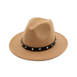 New Style Rivet Accessories Top Hat For Men and Women Woolen Hats - SIMWILLZ 