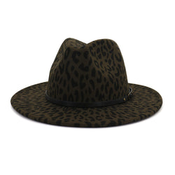 Couple Hat Leopard Print Woolen Top Hat - SIMWILLZ 