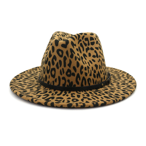 Couple Hat Leopard Print Woolen Top Hat - SIMWILLZ 