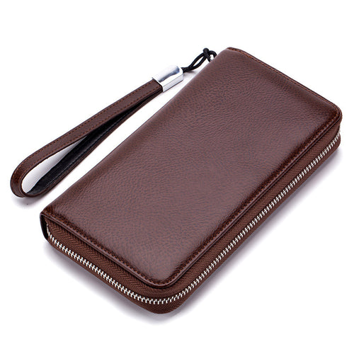 Leather Long Wallet Leather Wallet Men Clutch Bag Zipper Clutch Bag