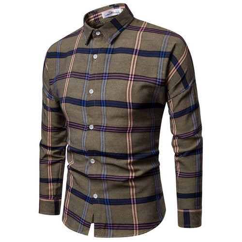 Men's Casual Slim Button Shirt Long Sleeves - SIMWILLZ 