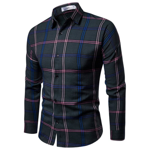 Men's Casual Slim Button Shirt Long Sleeves - SIMWILLZ 