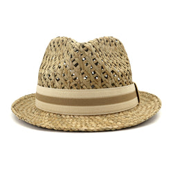 Spring And Summer Outdoor Travel Tourism Sunscreen Sun Hat Men And Women British Style Little Jazz Salty Straw Hat XCXJS048 - SIMWILLZ 