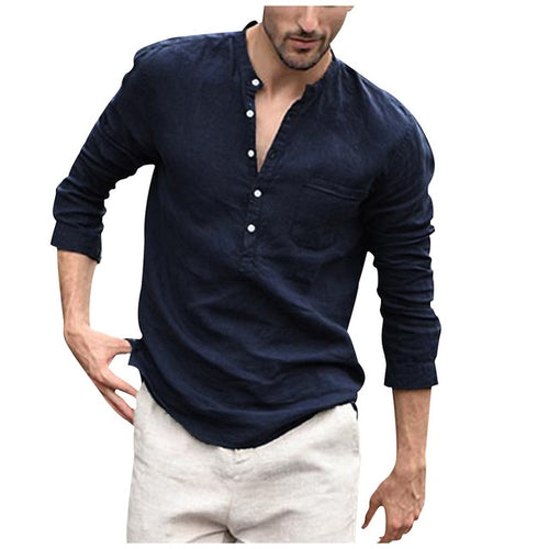 Plaid Collar Tops Turn Down Men Shirts Clothing - SIMWILLZ 
