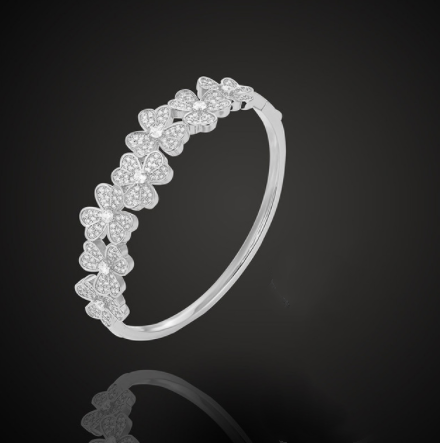 Trefoil Micro-inlaid Zircon Bracelet All-match Exquisite Female Jewelry Ring Bracelet Bracelet