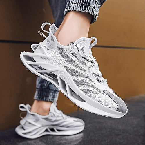 Blade Shoes Men''s 2021 New Men''s Shoes Spring Breathable White Shoes Versatile Fashionable Shoes Sshock Absorption Running Mesh Sports Shoes