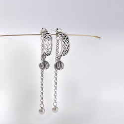 Silver Retro Personality Xiangyun Ltus Simple Art Female Antique Matte Earrings Earrings Earrings