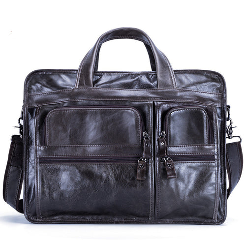 Casual Retro Leather Men's Briefcase Handbag - SIMWILLZ 