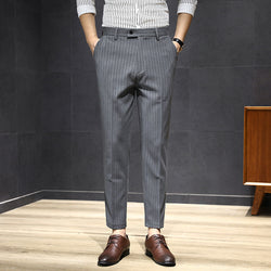 Business Striped Trousers For Men Slim And Free Ironing - SIMWILLZ 