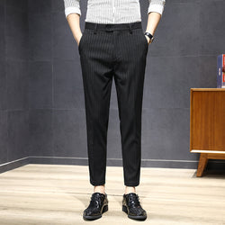 Business Striped Trousers For Men Slim And Free Ironing - SIMWILLZ 