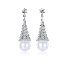 Zircon Korean Pearl Female Earrings