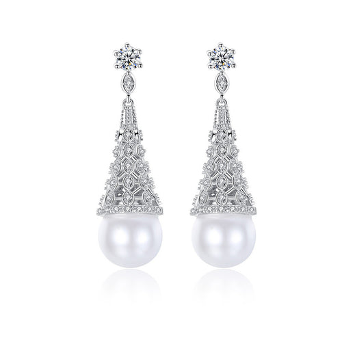 Zircon Korean Pearl Female Earrings