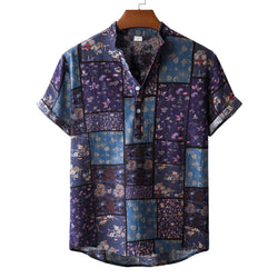 Casual Linen Floral Shirt Men - SIMWILLZ 