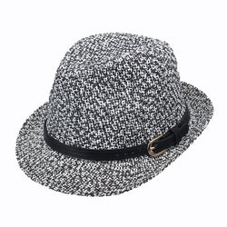 Men Summer Woven Straw Hat Outdoor Sun Protection Wild Brimmed Jazz Hat Visor - SIMWILLZ 
