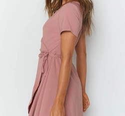 Dress pink V-neck dress