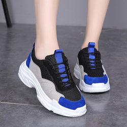 Sports shoes female 2021 spring new Korean version of the wild thick bottom with a muffin bottom casual female shoes single shoes