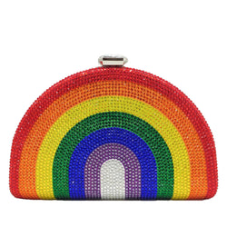 Hot diamond rainbow bag clutch