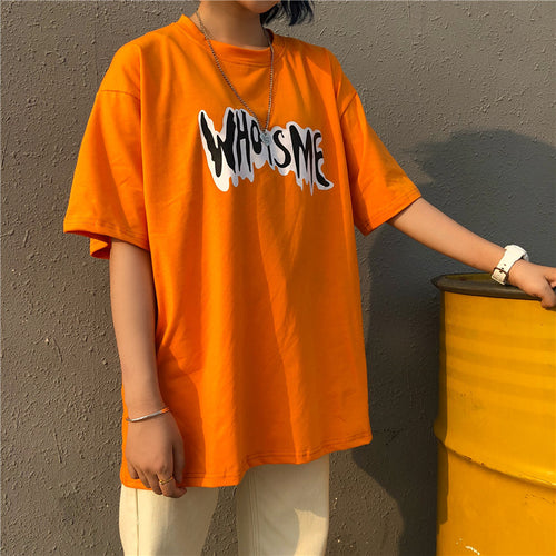 Heren Letter- en figuurprint Oranje T-shirts Modekleding