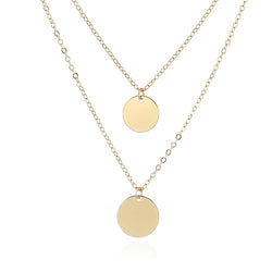 Simple round metal necklace female