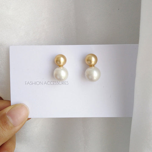 Female Silver Pearl Stud Earrings