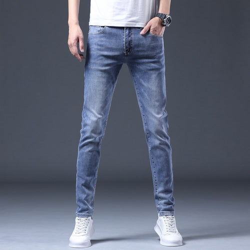 High-end blauwe jeans heren zomer