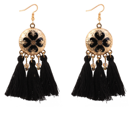 Disc tassel earrings female