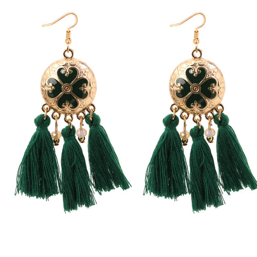 Disc tassel earrings female