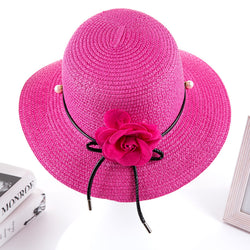 Ladies Sun Hat Pearl Flower Pot Hat