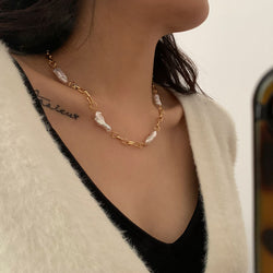 Necklace female baroque pearl vintage