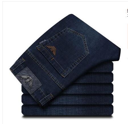 Elastic autumn and winter high grade male jeans business straight tube repair brand jeans men loose size men's wear