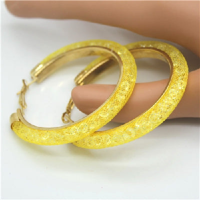 Gold-plated Earrings, Crystal Mesh Chain, Female Earring Jewelry