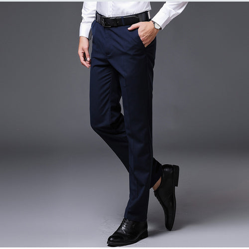 Slim straight trousers suit to work suit men's business