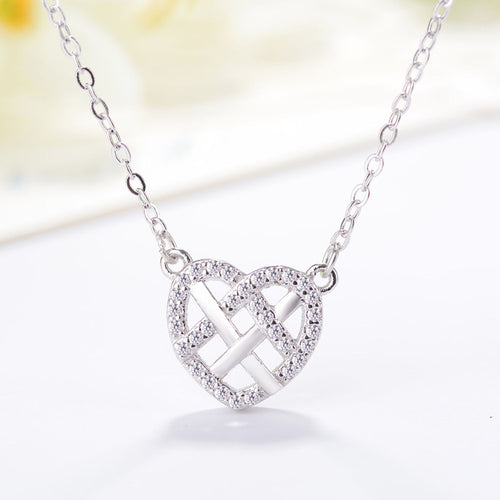 Crystal Love Heart Necklace Female Pendant