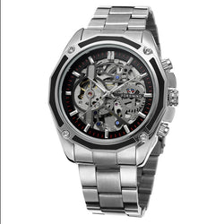 Foreign Trade Hot Steel Strip Hollowed Out Men's Automatic Mechanical Watches, Students Mechanical Watches Wholesale