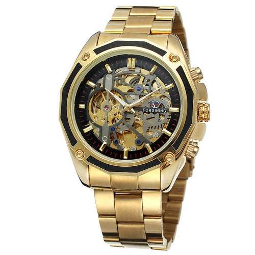 Foreign Trade Hot Steel Strip Hollowed Out Men's Automatic Mechanical Watches, Students Mechanical Watches Wholesale