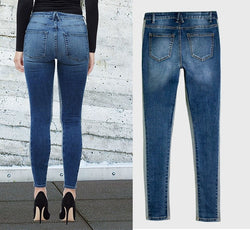 European and American jeans summer new elastic thin skinny pants deep stitching women's jeans