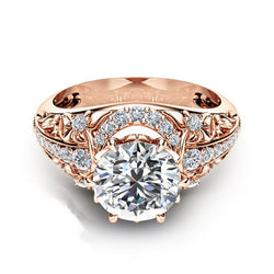 14K Rose Gold Micro Set Diamond Women's Rings