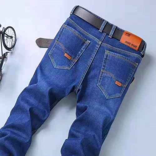 Summer Jeans Men Stretch Loose Ice Silk