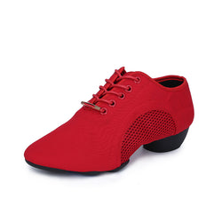 Latin Dance Shoes Female Breathable Oxford Cloth Net