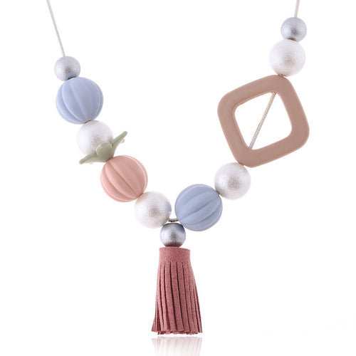 Candy-colored acrylic necklace female